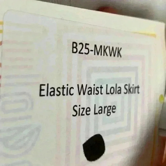 Lularoe Lola skirt L 12-14 blue yellow elastic - Picture 6 of 9